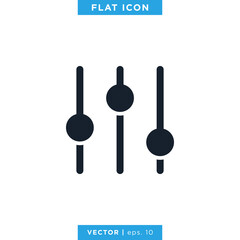 Equalizer, Audio Music Icon Vector Design Template.
