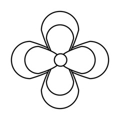 cute tropical flower icon, line style