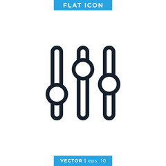 Equalizer, Audio Music Icon Vector Design Template.