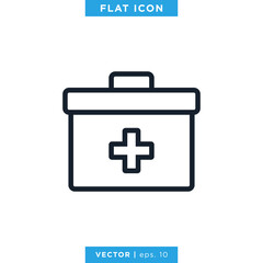 Obraz premium First Aid Kit Icon Vector Design Template. Medical Bag Sign