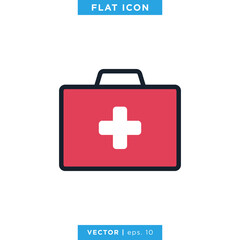 Obraz premium First Aid Kit Icon Vector Design Template. Medical Bag Sign