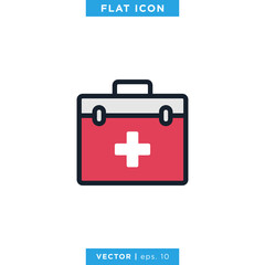 Fototapeta premium First Aid Kit Icon Vector Design Template. Medical Bag Sign