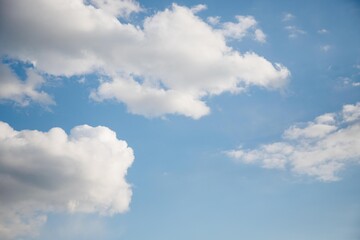 Clouds in the blue sky. Copy space