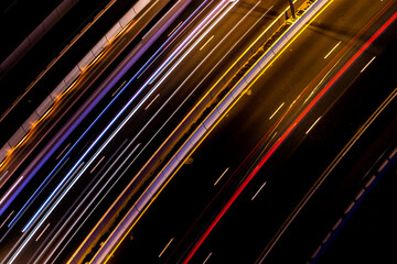 Long exposure car light trails in Dubai