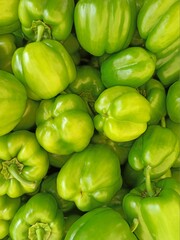 Plakat green bell peppers tasty healthy food