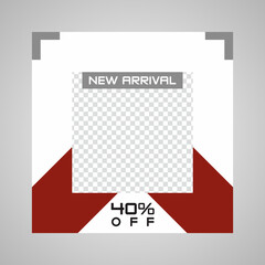 Set of Editable minimal square banner template. Suitable for social media post and web internet ads. Vector illustration with photo college.