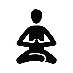 Meditation, relax, yoga icon / black color