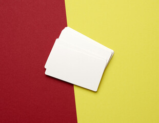 stack of rectangular white paper blank business cards