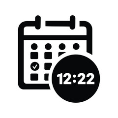 Calendar, deadline, schedule, timing black icon