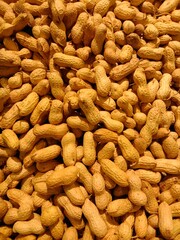 peanuts in shells displayed in the market ,uae .