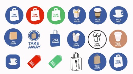Vector Isolated Set of Take Away Icons