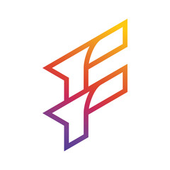 Letter F Fast Logo Design Template Vector Illustration