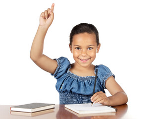 adorable girl studying