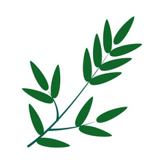 branch with leaves icon, line style