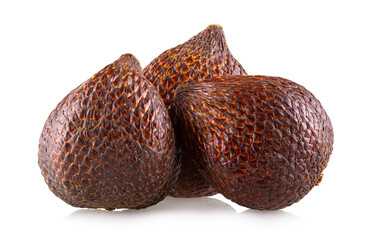 Salak (Salacca zalacca) or Snake fruit isolated on wooden background