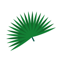 palmetto fan leaf icon, flat style