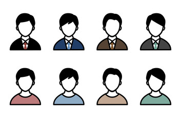 男性のアイコンのセット／ビジネスマン／人