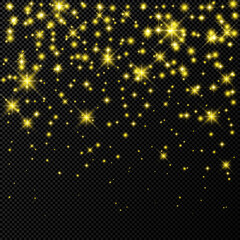 Gold backdrop with stars and dust sparkles