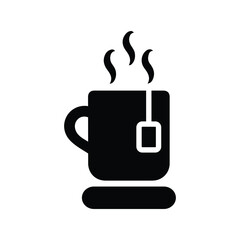 Black coffee break, drink, tea cup icon