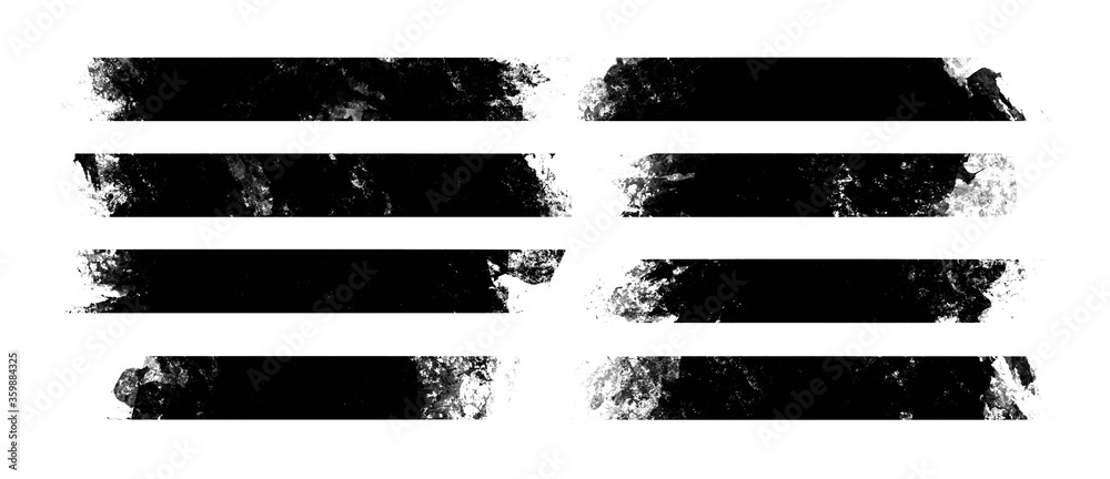 Wall mural a set of lower third stroke lines created with black paint roll. materials to create text background