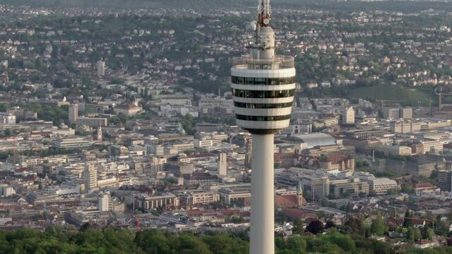 Aerial view of Fernsehturm Stuttgart Tower, Germany
