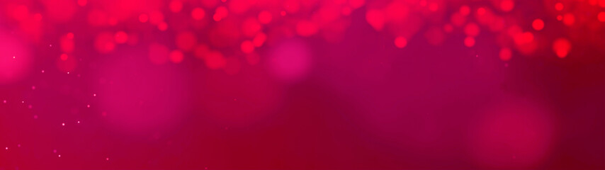 Red pink abstract celebration background banner panorama template texture with bokeh lights and space for text, Concept Christmas, valentine's day, wedding