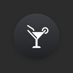 Cocktail -  Matte Black Web Button