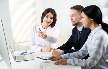 Fototapeta premium Business people working together in the office