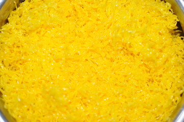 Egg yolck yellow snack cuisine ,Kerala India .