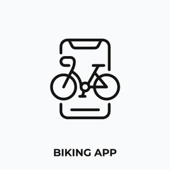 biking app icon vector. biking app sign symbol