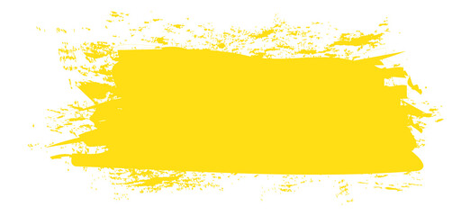 Obraz premium Yellow brush stroke isolated on white background. Trendy brush stroke for yellow ink paint, grunge backdrop, dirt banner, watercolor design and dirty texture. Brush stroke vector illustration