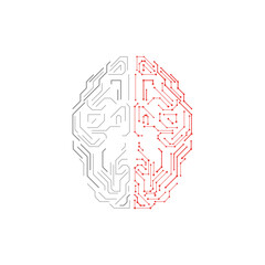 Artificial Intelligence illustration. Innovation brain