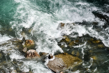 water flowing over rocks, photo as a background , in janovas fiscal sobrarbe , huesca aragon...
