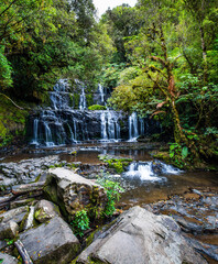 Fototapeta na wymiar Southern Scenic Route. Purakaunui Falls