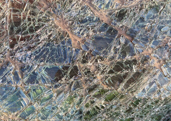 Shattered glass background. Broken texture.