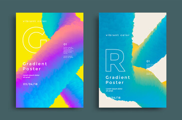 Creative design poster with vibrant gradients shape. Colorful bright backgrounds for flyer, cover, brochure. 