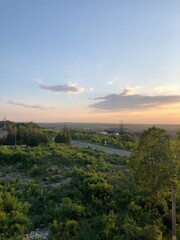 sunset over the river