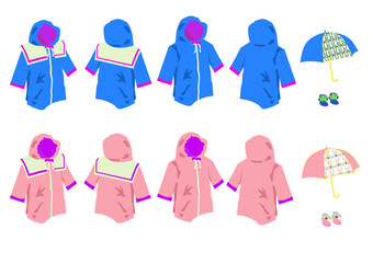 Illustration of children's clothes set icon logo design