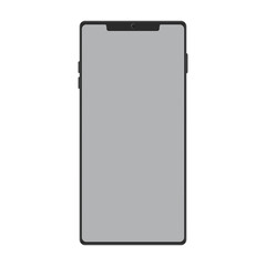 Black smartphone mock up. Flat and solid color style vector illustration.