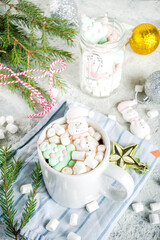 Hot chocolate with funny marshmallow