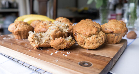 Vegetarian Banana Muffins Freshly Baked