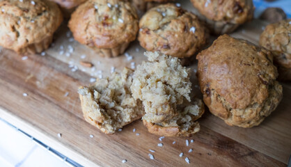 Vegetarian Banana Muffins Freshly Baked