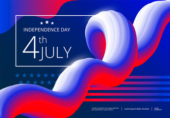 Independence day USA banner design. 4 th of July modern poster. Vector illustration