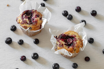 Blueberry muffins with blueberry