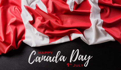 National flag of Canada background, beautiful colored with cloth texture and copy space.