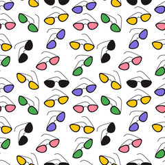 Seamless pattern multi-colored sunglasses.