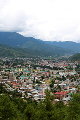 Fototapeta na wymiar Aerial View of Thimphu 1