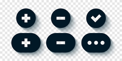 Icons setting. Vector confirm icons set. Mobile functional icons.