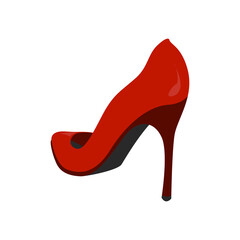 back view of a red shoe. colour vector illustration