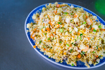 Delicious vietnamese seafood fried rice